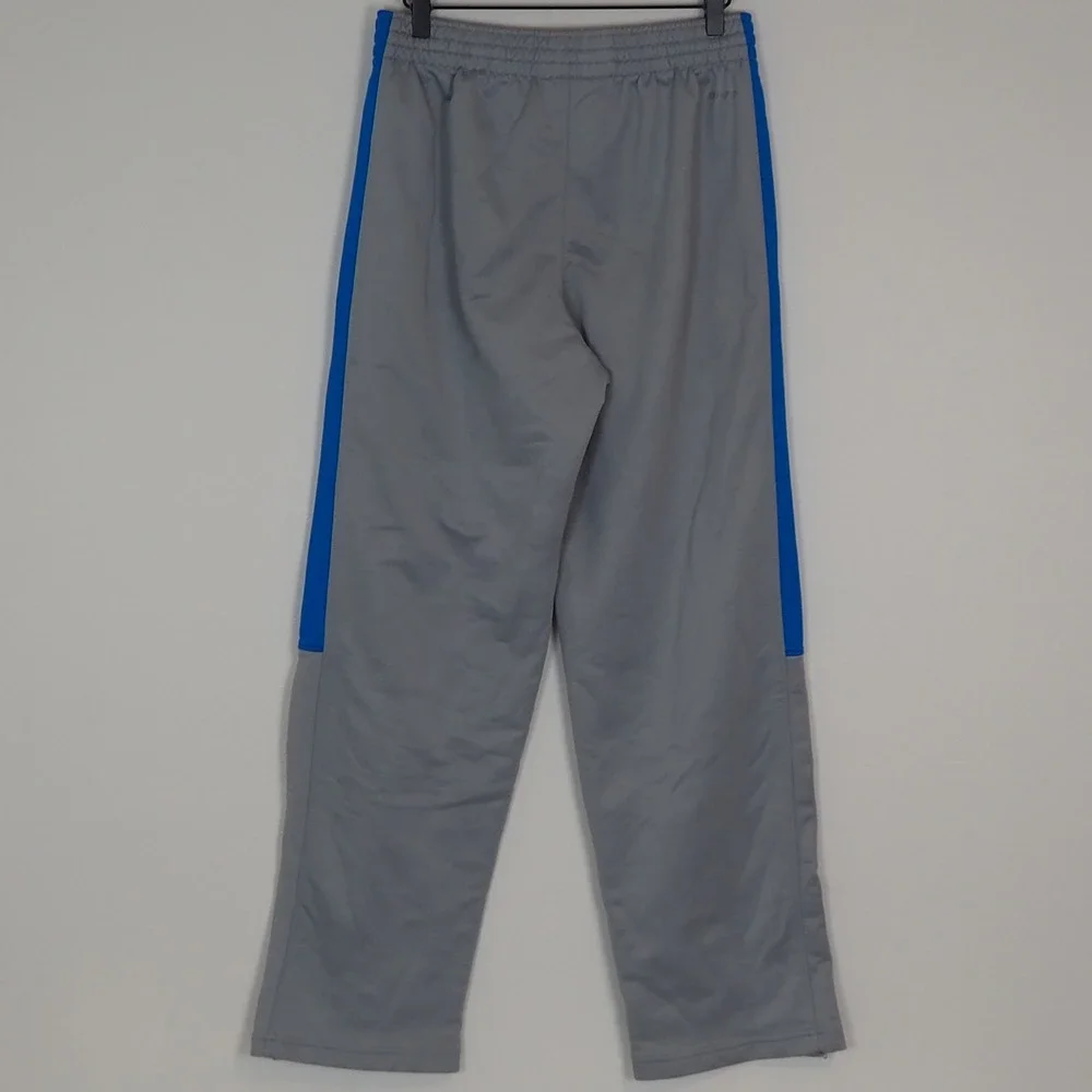 Nike Dri-Fit Track Pants Men's Size Medium Gray‎ Blue Orange Zip Up Ankle